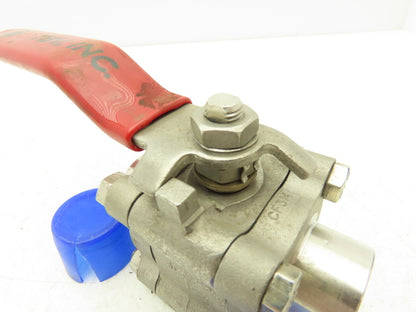 TBV 15B123636GT Stainless Ball Valve 1" Socket Weld 3Pc 1500 WOG CF3M  Lot of 2