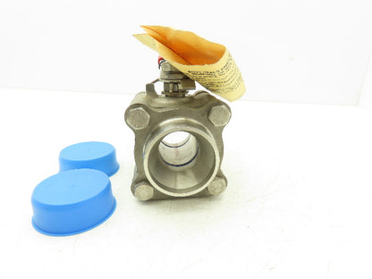 TBV 15B123636GT Stainless Ball Valve 2" Socket Weld 3Pc 1000 WOG CF3M