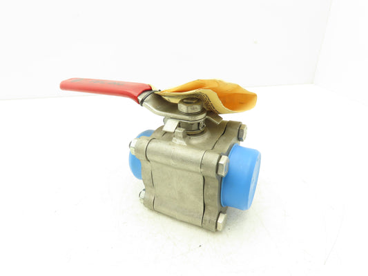 TBV 15B123636GT Stainless Ball Valve 2" Socket Weld 3Pc 1000 WOG CF3M