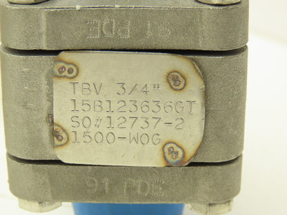 TBV 15B123636GT Stainless Ball Valve 3/4" Socket Weld 3Pc 1500 WOG CF3M Lot of 2