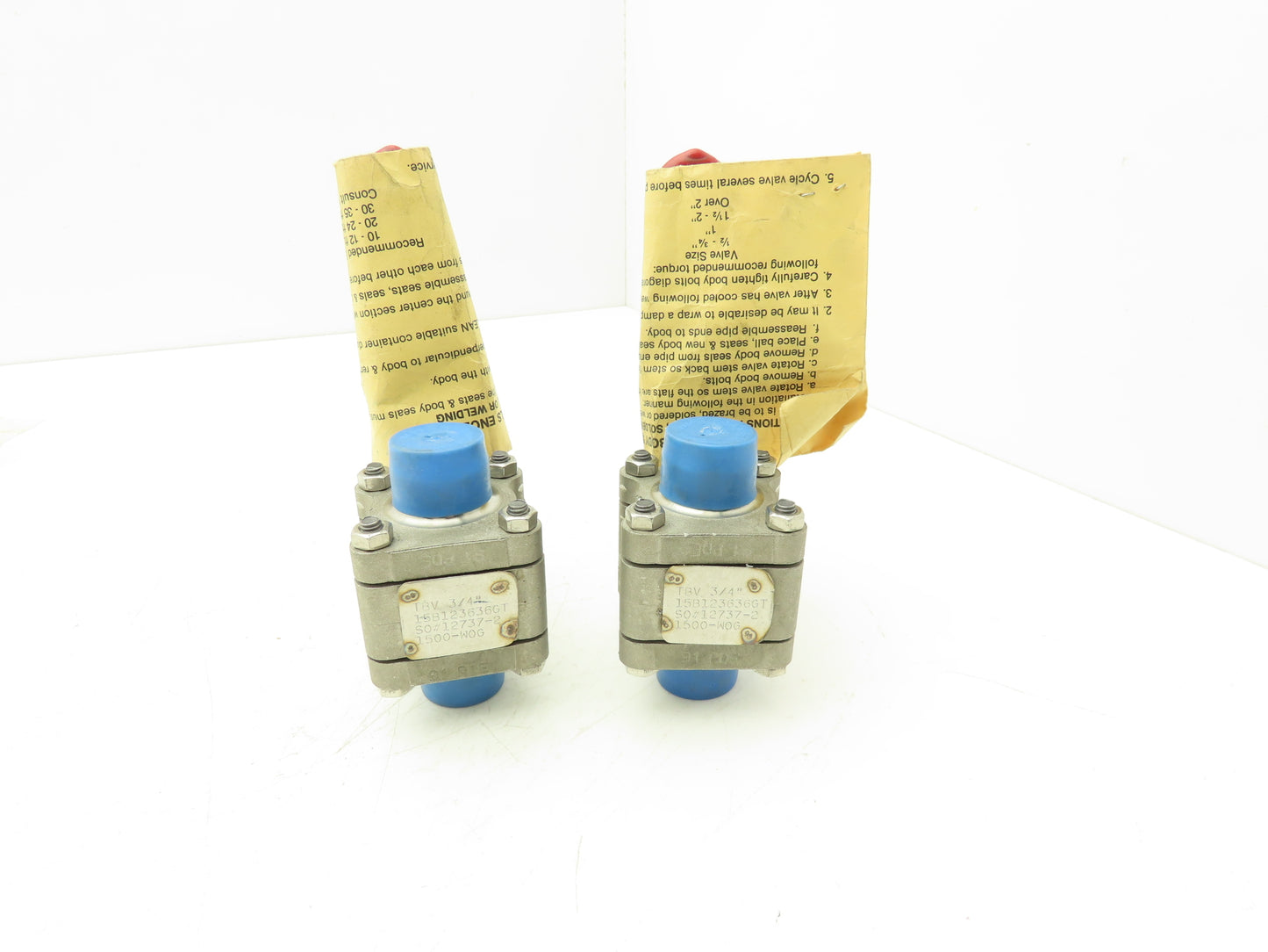 TBV 15B123636GT Stainless Ball Valve 3/4" Socket Weld 3Pc 1500 WOG CF3M Lot of 2