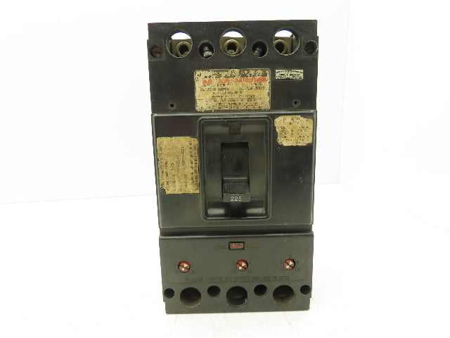 Westinghouse JA3225W 3-Pole Circuit Breaker 225A 600VAC Magnetic Trip
