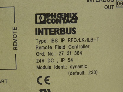 Phoenix Contact IBS IP RFC/LK/ILB-T Interbus Remote Field Controller