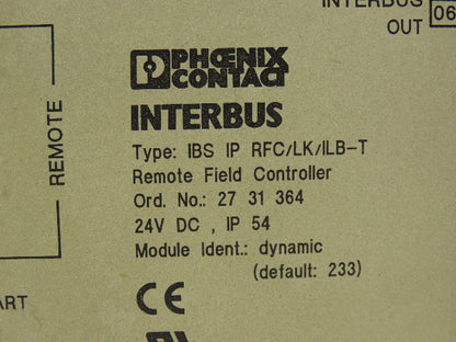 Phoenix Contact IBS IP RFC/LK/ILB-T Interbus Remote Field Controller