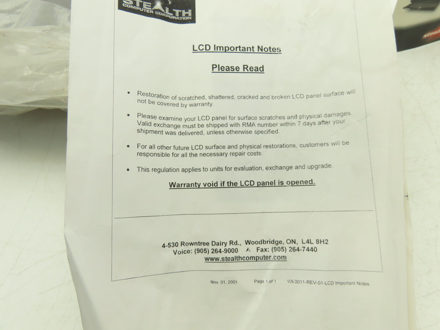 Stealth SV-1900P3-PM-RT-SS Industrial Computer Panel Mount LCD Monitor 19"Screen