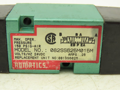Numatics 082SS625M015M Pneumatic Solenoid Valve 5/3 24VDC 081SS602M