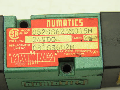 Numatics 082SS625M015M Pneumatic Solenoid Valve 5/3 24VDC 081SS600M  Lot of 4