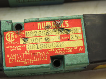 Numatics 082SS625M015M Pneumatic Solenoid Valve 5/3 24VDC 081SS600M  Lot of 4