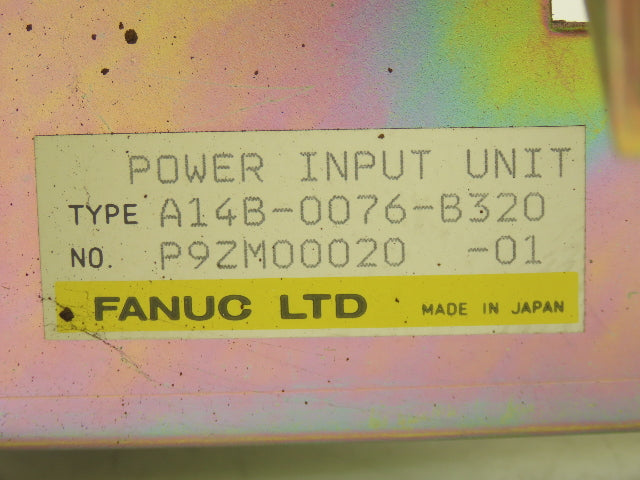 Fanuc A14B-0076-B320 Power Input Unit & Servo Add On Module