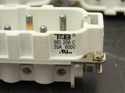 Thomas & Betts MS206C POS-E-KON Pin & Sleeve Male Plug Insert 35A 600V Lot of 5