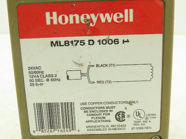 Honeywell ML8175 Direct Coupled Rotary Actuator 25 LB-IN Torque 24VAC 50/60Hz