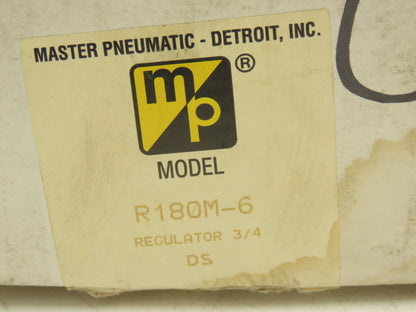 Master Pneumatic R180M-6 Pneumatic Pressure Regulator 5-200psi 3/4"NPT