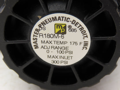 Master Pneumatic R180M-6 Pneumatic Pressure Regulator 5-200psi 3/4"NPT