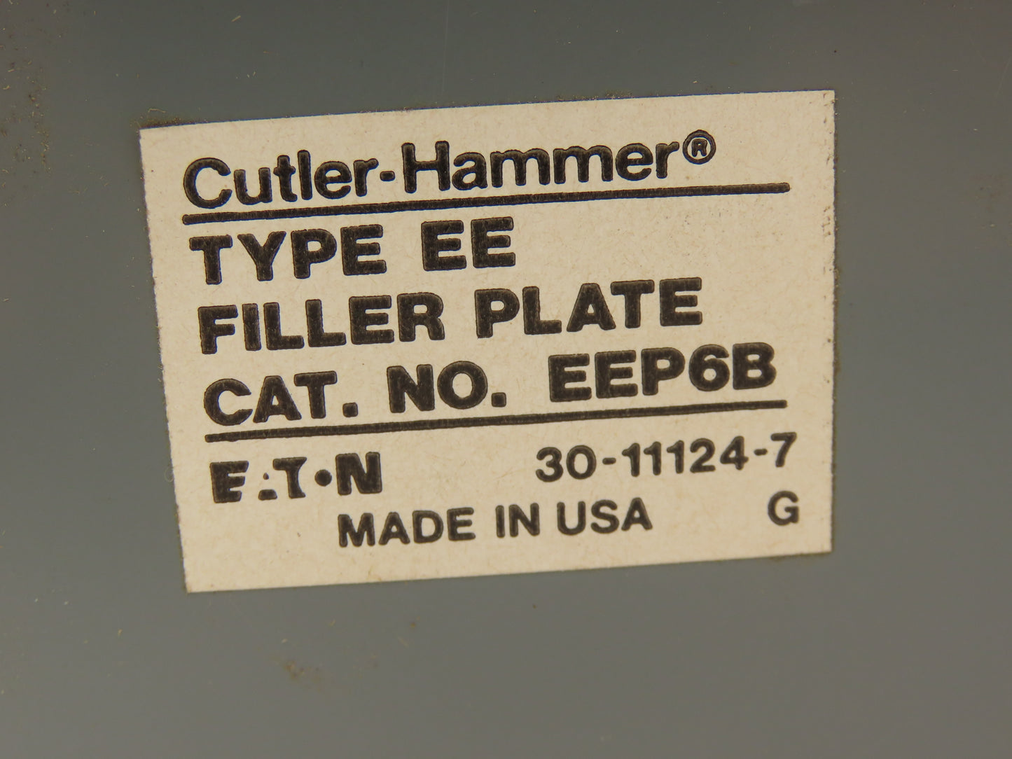 Eaton Cutler Hammer EEP6B 6X Blank Filler For Breaker Only Type EE