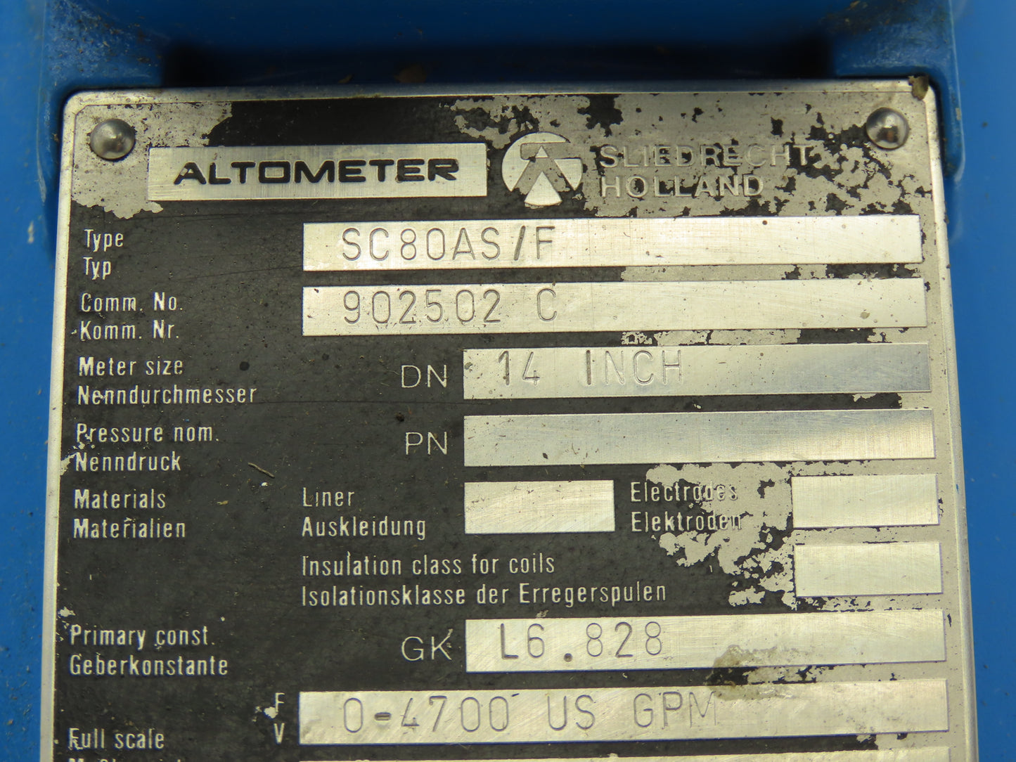 Altometer SC80AS/F Flow Meter Transmitter 0-4700gpm 902502 C