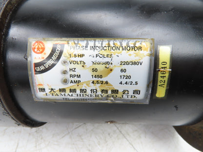 I-TA Machinery AEV1130 Brake Motor 1.5Hp 1720 RPM 220/380V 3PH IEC 90