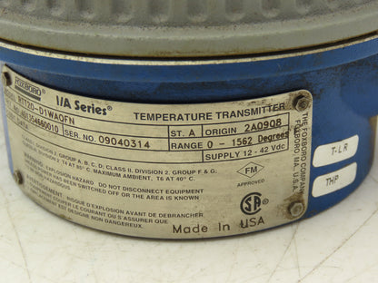 Foxboro RTT20-D1WAQFN Temperature Transmitter 12-42VDC I/A Ser 0-1562°F 2"