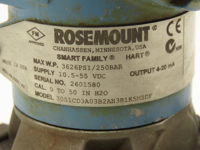 Rosemount 3051CD3A03B2AH3B1K5M5DF Pressure Transmitter Display 3626PSI