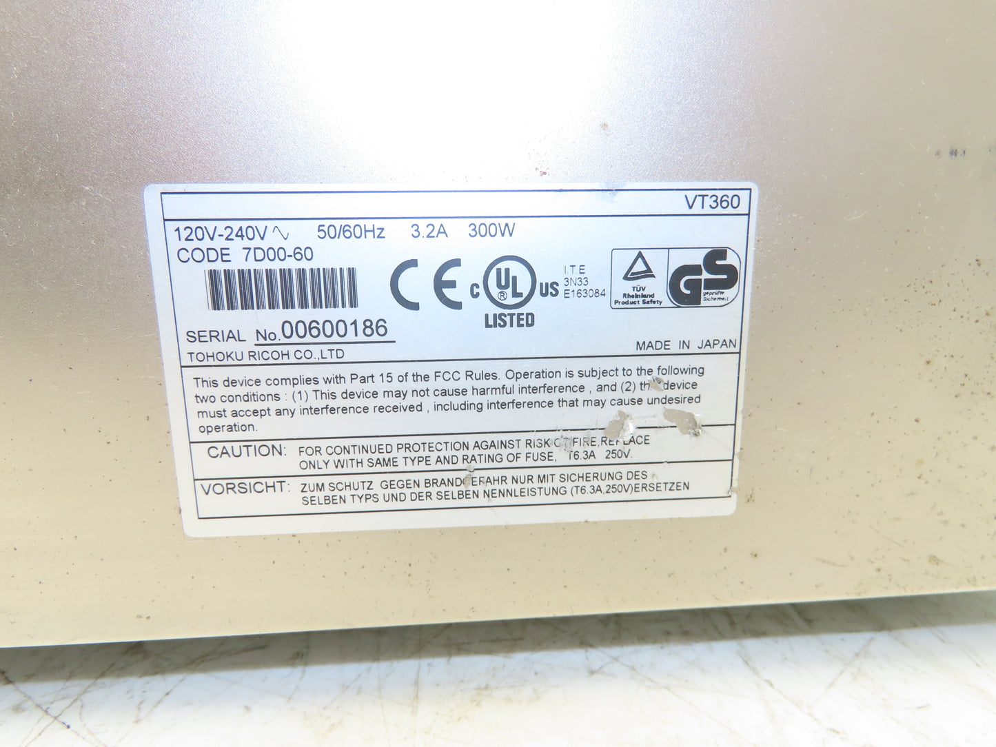 Panasonic VT360 Industrial Printer Unit