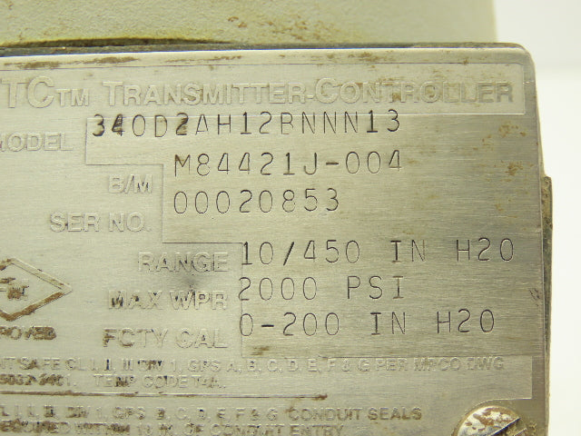 340D2AH12BNNN13 XTC Differential Pressure Transmitter Switch 10-450" H2O 2000PSI