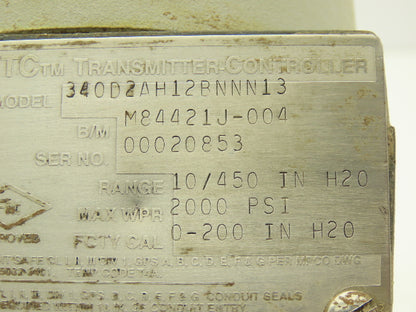 340D2AH12BNNN13 XTC Differential Pressure Transmitter Switch 10-450" H2O 2000PSI