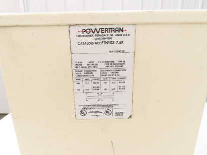 Federal Pacific SE2N7.5F Power Transformer 7.5KVA 1PH HV 240/480 LV 120/240