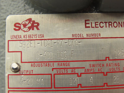 SOR 592E1-TC41-P7-C7A Temperature Switch 125VAC 0-400 °F XP Hazardous Location