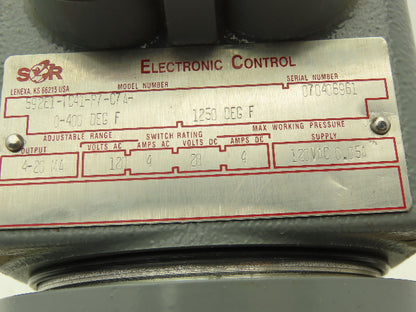 SOR 592E1-TC41-P7-C7A Temperature Switch 125VAC 0-400 °F XP Hazardous Location