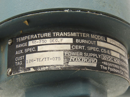 Foxboro RTT10-AQFL-S006 Temperature Transmitter 50-250°F 30VDC Haz Loc