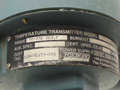 Foxboro RTT10-AQFL-S006 Temperature Transmitter 50-250°F 30VDC Haz Loc