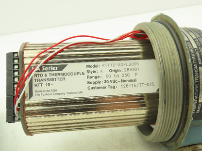 Foxboro RTT10-AQFL-S006 Temperature Transmitter 50-250°F 30VDC Haz Loc