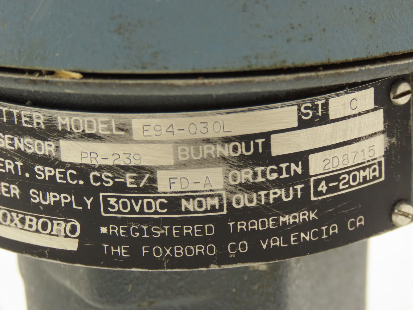 Foxboro E94-Q30L Temperature Transmitter 50-250°F 30VDC Haz Loc No Probe