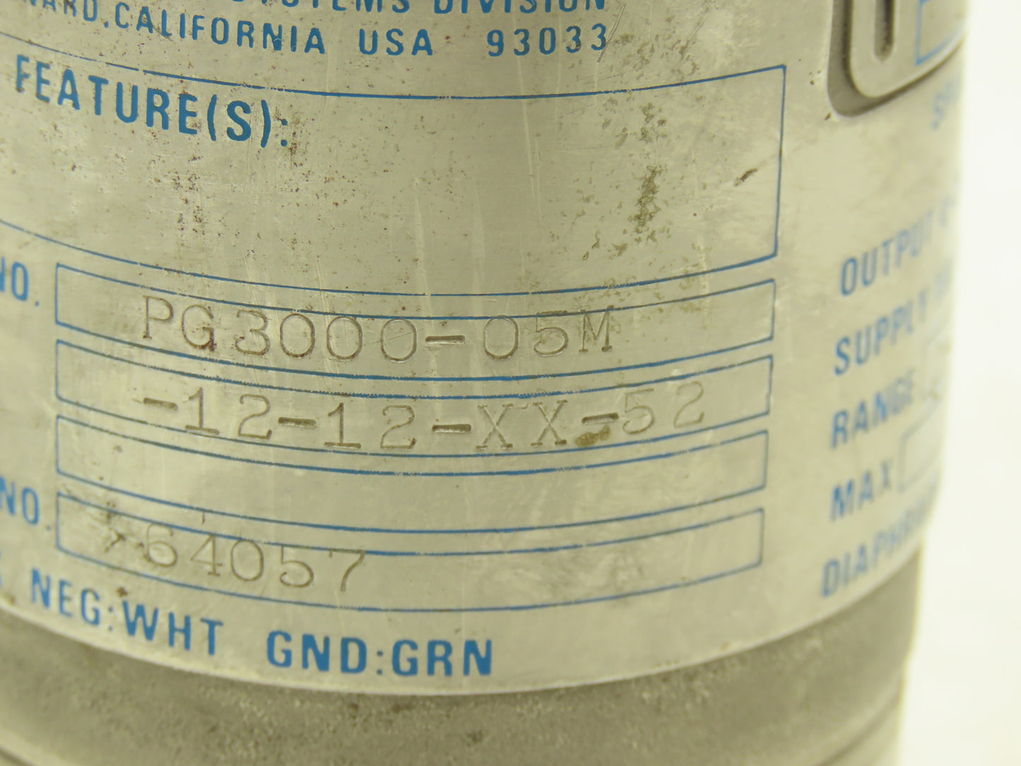 Gould PG3000-05M-12-12-XX-52 Electronic Pressure Transmitter 30VDC 0-5000PSI