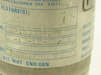 Gould PG3000-05M-12-12-XX-52 Electronic Pressure Transmitter 30VDC 0-5000PSI