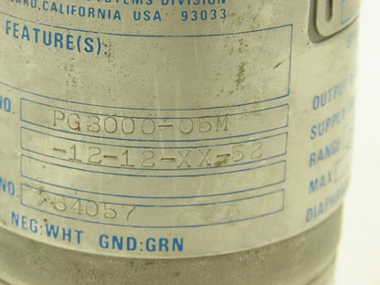 Gould PG3000-05M-12-12-XX-52 Electronic Pressure Transmitter 30VDC 0-5000PSI