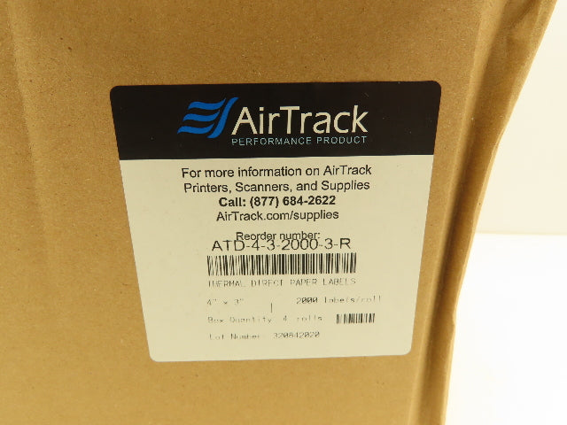 Air Track ATD-4-3-2000 Direct Thermal Labels 4x3" Barcode Stickers 4 Roll 8000ct