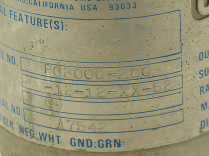 Gould PG3000-200-12-12-XX-52 Electronic Pressure Transmitter 30VDC 0-200PSI XP