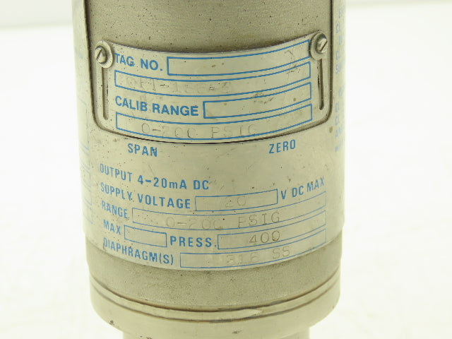 Gould PG3000-200-12-12-XX-52 Electronic Pressure Transmitter 30VDC 0-200PSI XP