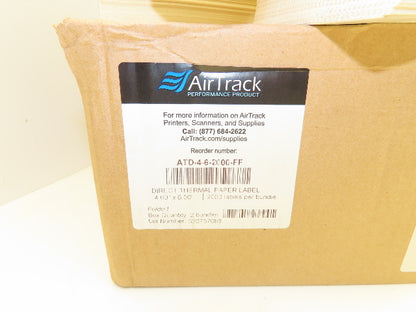 Air Track ATD-4-6-2000-FF Direct Thermal Shipping Labels 4x6" Fanfold 4000ct