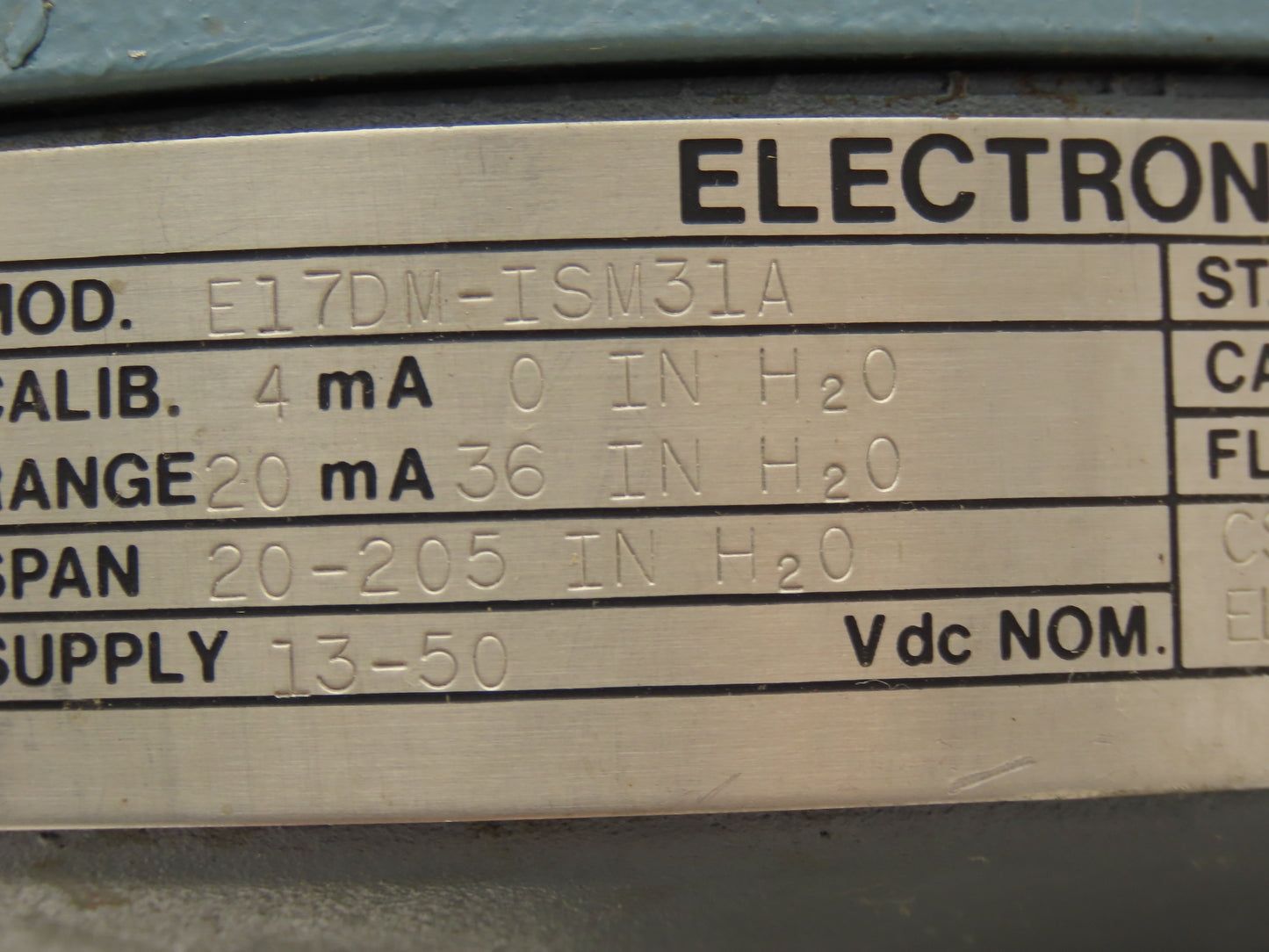 Foxboro E17DM-ISM31A Electronic Pressure Transmitter 13-50VDC 316SS W/Junction