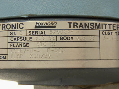 Foxboro E17DM-ISM31A Electronic Pressure Transmitter 13-50VDC 316SS W/Junction