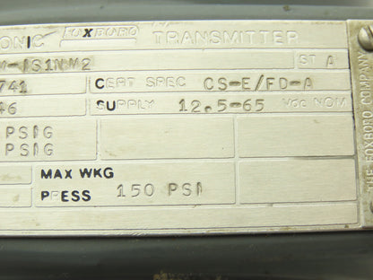 Foxboro 821GM-IS1NM2 Pressure Transmitter 1/2"NPT 12.5-65vdc