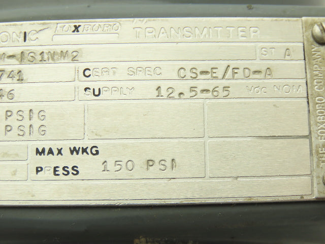 Foxboro 821GM-IS1NM2 Pressure Transmitter 1/2"NPT 12.5-65vdc