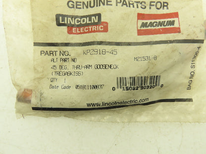 Lincoln Electric KP2918-45 Thru-Arm Gooseneck Gun Tube Tregaskiss Style Torch