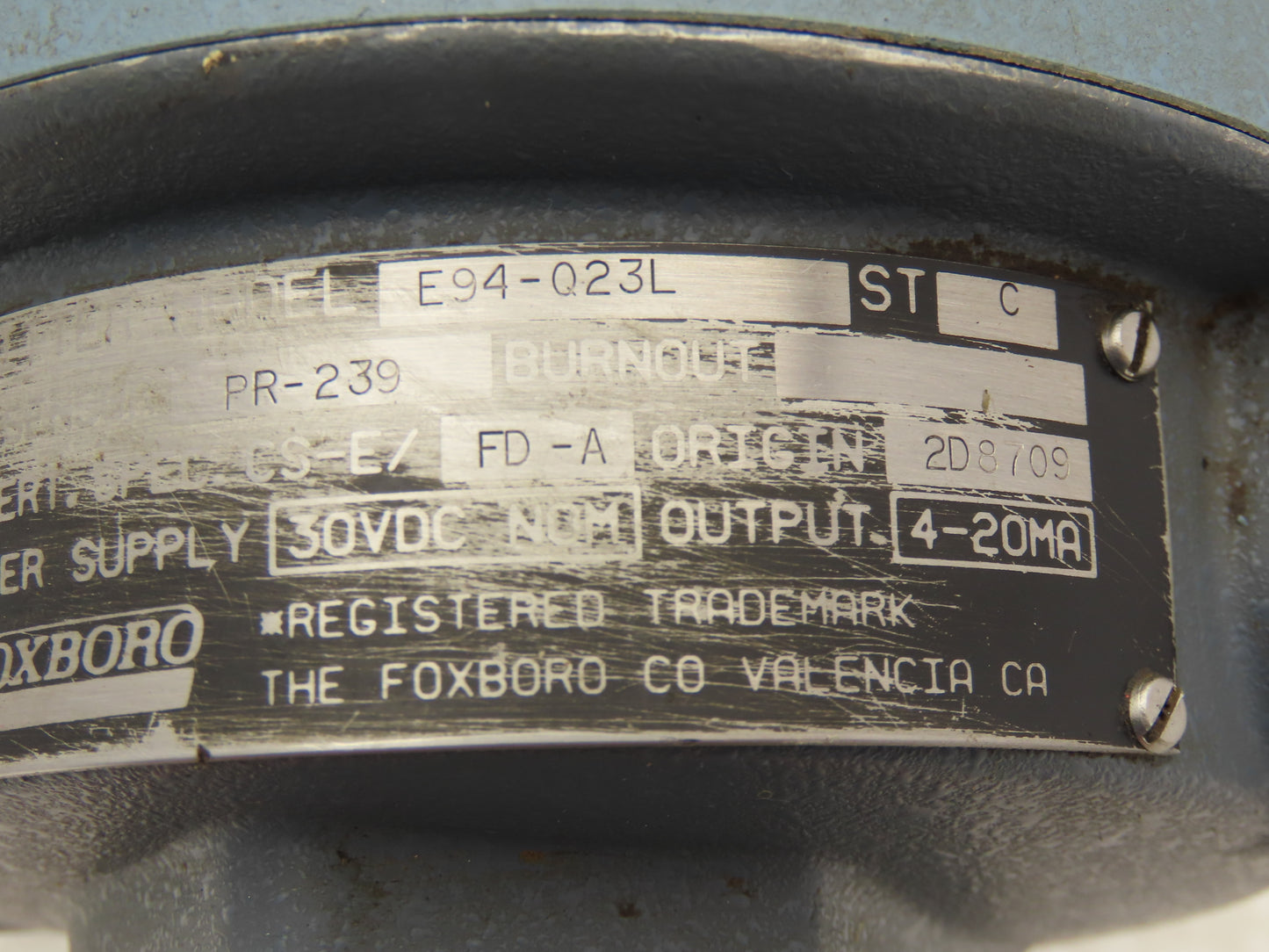 Foxboro E94-Q23L Temperature Transmitter 50-150°F 30vdc Haz Loc 9" Probe