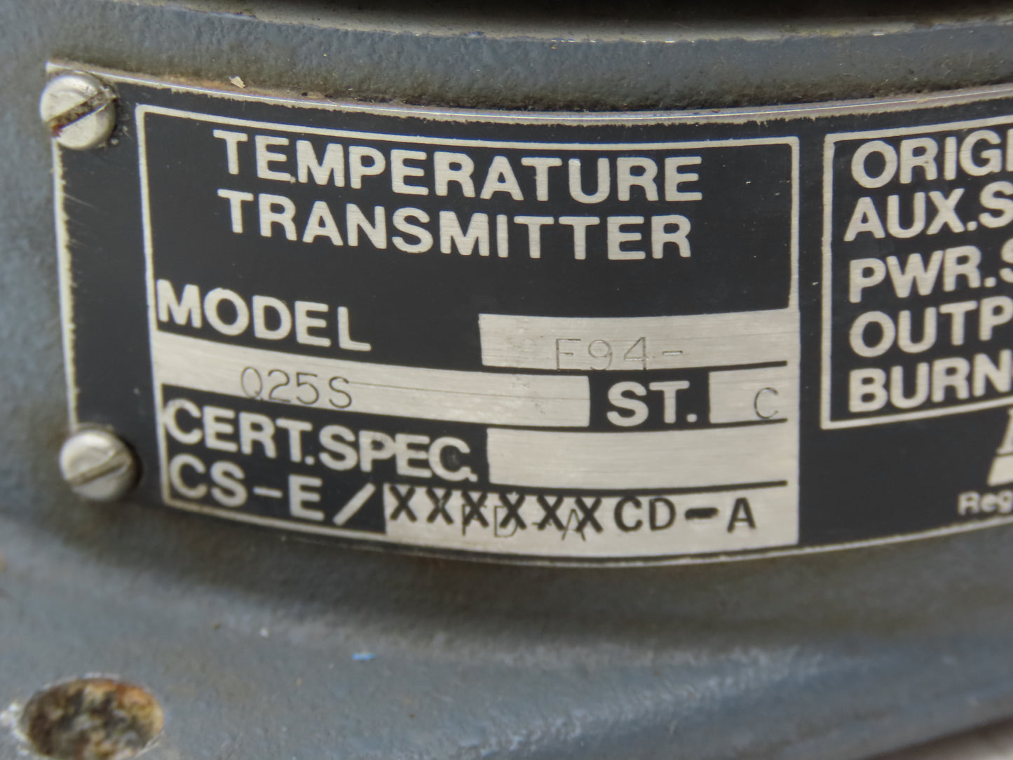 Foxboro E94-Q25S Temperature Transmitter 100-250°F 30vdc Haz Loc
