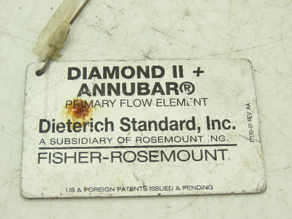 Dieterich Standard Fisher Rosemount DCR+26S Primary Flow Element Meter 1470" H20