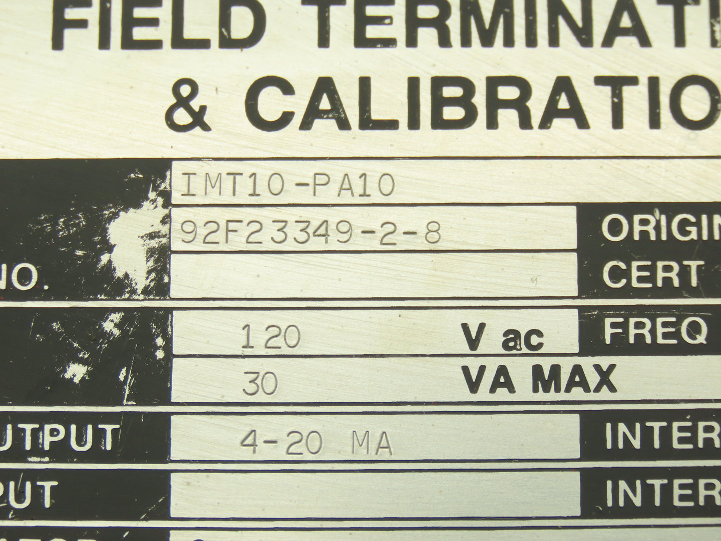 Foxboro IMT10-PA10 Magnetic Flow Transmitter 120VAC I/A Series