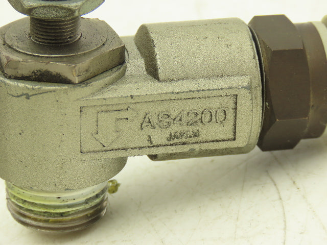 SMC AS4200 Flow Control Valve 1/2"Thread w/Push Fittings   Lot of 9