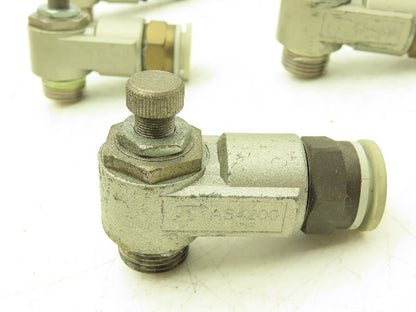 SMC AS4200 Flow Control Valve 1/2"Thread w/Push Fittings   Lot of 9